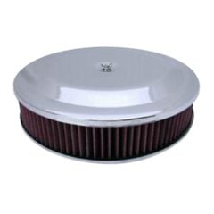 CJ Classics Air Cleaner Chrome Race Car Style With Recessed Base 14" X 3"