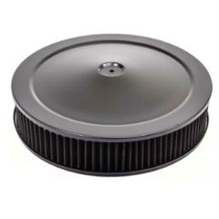CJ Classics Air Cleaner Black Muscle Car Style 14" X 3" With Flat Base And Washable Filter