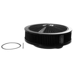 Edelbrock Air Cleaner Pro-Flo Round 14"x3" Black With Black Element Breathable Lid