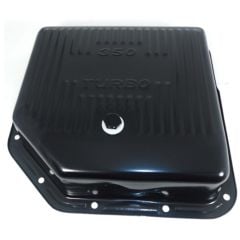 CJ Classic Trucks Turbo 350 Automatic Transmission Pan Steel Deep Finned Black Chevrolet C10 1960-1987