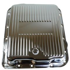 CJ Classic Trucks Automatic Transmission Oil Pan Stock Depth Chrome Steel Finned 700R4/4L60E