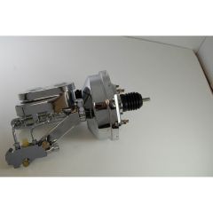 CJ Classic Trucks Single Brake Booster Conversion Kit 8" Chrome With 1" Bore Smooth Master Cylinder Automatic Transmission Chevrolet C10 1960-1966