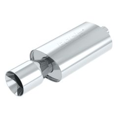Borla Blowtorch Boomers Muffler 14" x 8.5" x 5.5" Oval Body 2.25" Center Inlet Single 4" Round Tip