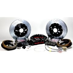 Brake System 14 Inch Rear Extreme+ with Park Brake Black Ford 9 Inch Torino 5 on Baer Brakes