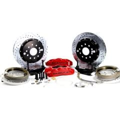 Brake System 14 Inch Rear Pro+ w/Park Brake Red Ford 9 Inch 5 on 5 Small Bearing Baer Brakes