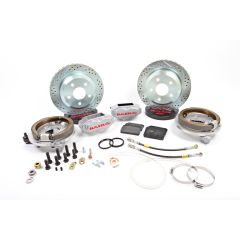 Brake System 12 Inch Rear SS4 with Park Brake Silver Ford 9 Inch 5 on 4.5 Small Baer Brakes