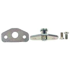 Scott Drake Door Latch Striker Plate With Shim And Screws Gold Zinc Bronco 1966-1967
