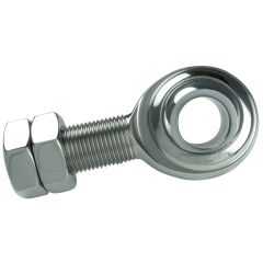 Borgeson Steering Shaft Support Bearing Rod End-Style 3/4"-16 Stainless Steel Polished With Jam Nut