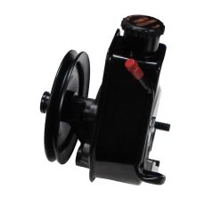 Borgeson Power Steering Pump Saginaw Self-Contained Black With Top Return Tube