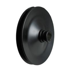 Borgeson Power Steering Pump Pulley 5-1/2" Diameter Painted Black 1-Row Press-On Chevrolet Small Block V8