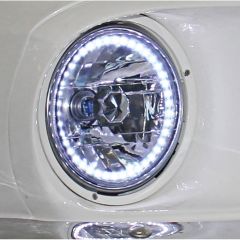 Headlight LED Halo Single Color With Halogen H4 Bulbs Pair Bronco 1966-1977