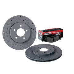 Hawk Performance Front Brake Rotor Talon Pair With Front HPS-5.0 Brake Pad Set Bullitt/ Cobra/ Mach 1 Mustang 1994-2004