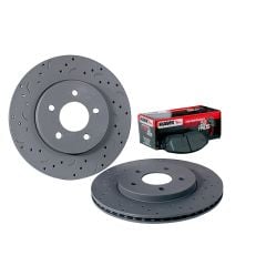 Hawk Performance Front Brake Rotor Talon Pair With HPS-5.0 Brake Pad Set Mustang V6 2005-2010