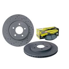 Hawk Performance Front Brake Rotor Talon Pair With PC Brake Pad Set Mustang V6 2005-2010