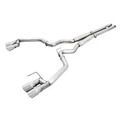 AWE Cat-Back Exhaust System Track Edition With 4" Chrome Tips Without Factory Active Exhaust GT Fastback Mustang 2018-2023