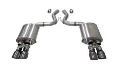 Corsa Axle-Back Exhaust Kit 3" Active Touring To Sport With 4" Gunmetal Quad Tips With Active Exhaust Fastback Mustang GT 2018-2023