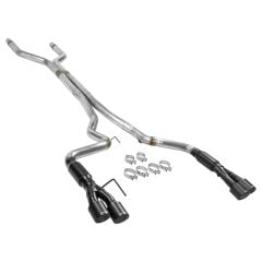 Flowmaster Cat-Back Exhaust System Outlaw Stainless Steel 3 With 4 Carbon Fiber Quad Exhaust Tips Without Active Exhaust Mustang GT 2018-2022