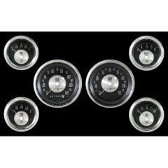 Classic Instruments 6-Gauge Set All American Tradition With 3-3/8" Speedo/Tach And 2-1/8" Gauges For 0-90 OHM Fuel Sending Unit
