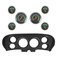 Classic Instruments 6-Gauge Set G-Stock Series With Scott Drake Black 6-Hole Instrument Bezel Mustang 1969-1970