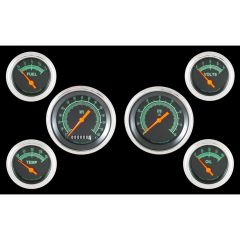 Classic Instruments 6-Gauge Set G-Stock Series With 3-3/8" Speedo/Tach And 2-1/8" Gauges For 0-90 OHM Fuel Sending Unit
