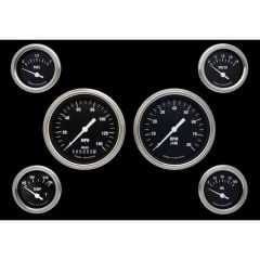 Classic Instruments 6-Gauge Set Hot Rod Series With 3-3/8" Speedo/ Tach And 2-1/8" Gauges For 0-90 OHM Fuel Sending Unit