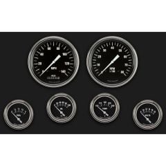 Classic Instruments 6-Gauge Set Hot Rod Series With 4-5/8" Speedo/Tach And 2-5/8" Gauges For 0-90 OHM Fuel Sending Unit