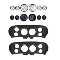 Classic Instruments 6-Gauge Set Velocity Series With Scott Drake Black 6-Hole Instrument Bezel Mustang 1969-1970