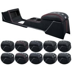 TMI Center Console Full Length Sport XR Black With Chrome Trim Without Factory Air-Conditioning Convertible Mustang 1965-1966
