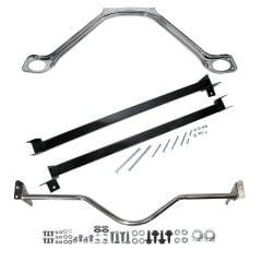 Chassis Stiffening Kit Chrome With Curved Monte Carlo Bar Mustang Coupe/ Fastback 1967-1970