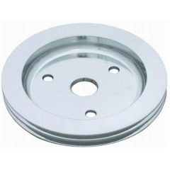 CJ Classic Trucks 2-Groove Crankshaft Pulley Aluminum Polished For Short Water Pump Small Block Chevrolet 1960-1968