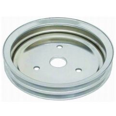 CJ Classic Trucks 2-Groove Crankshaft Pulley Steel Chrome For Short Water Pump Small Block Chevrolet 1960-1968