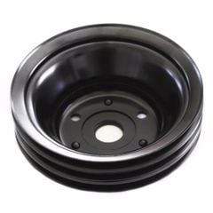 CJ Classic Trucks Single 3-Groove Crankshaft Pulley Steel Black For Short Water Pump Small Block Chevrolet 1960-1968