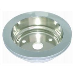 CJ Classic Trucks Single Groove Crankshaft Pulley Aluminum Polished For Long Water Pump Small Block Chevrolet 1969-1987