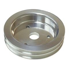 CJ Classic Trucks Crankshaft Pulley 2-Groove Polished Aluminum For Use With Short Water Pump Big Block Chevy 1965-1968