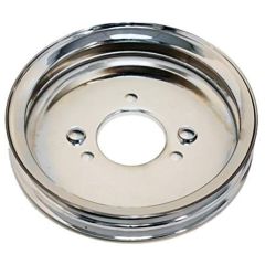 CJ Classic Trucks Crankshaft Pulley 2-Groove Chrome-Plated Steel For Use With Short Water Pump Big Block Chevy 1965-1968