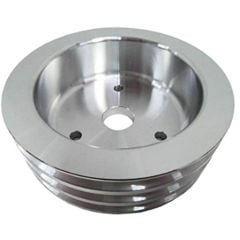 CJ Classic Trucks Crankshaft Pulley 3-Groove Polished Aluminum For Use With Short Water Pump Big Block Chevy 1965-1968