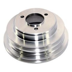 CJ Classic Trucks 3-Groove Crankshaft Pulley Steel Chrome For Long Water Pump Big Block Chevrolet 1969-Up