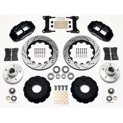 Wilwood Front Disc Brake Kit Superlite 6R With 14" Drilled/Slotted Rotors And Black Calipers Chevrolet C10 1963-1987