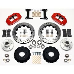 Wilwood Front Disc Brake Kit Superlite 6R With 13" Drilled/Slotted Rotors And Red Calipers Chevrolet C10 1963-1987