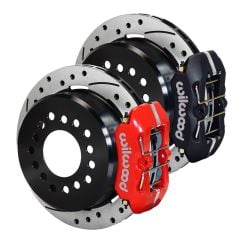 Wilwood Rear Disc Brake Kit DynaLite With 12.19" Drilled/Slotted Rotors For 2.36" Axle Offset 9" Big Bearing Mustang 1965-1973