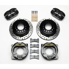 Wilwood Rear Big Brake Kit Superlite With Emergency Brake / Drilled/Slotted Rotors / Black Calipers Chevrolet C10 1963-1987