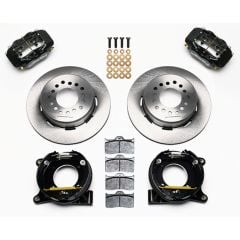 Wilwood Rear Disc Brake Kit Dynalite 4-Piston Black With Ultralite 12.19" Plain Rotors Chevrolet C10 1963-1987