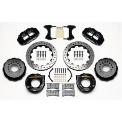 Wilwood Rear Disc Brake Kit Superlite 4-Piston Black Drilled And Slotted 12.88" Chevrolet C10 1963-1987