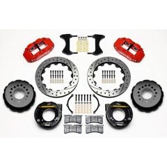 Wilwood Rear Disc Brake Kit Superlite 4-Piston Red Drilled And Slotted 12.88" Chevrolet C10 1963-1987