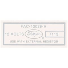 Jim Osborn Reproductions Ignition Coil Decal 1964-1/2 Mustang