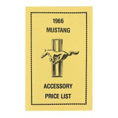 Decal New Car Retail Accessory Price List 1966 Mustang