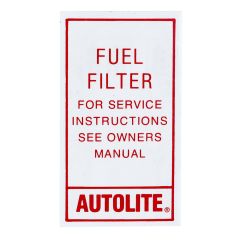 Decal Autolite Fuel Filter Mustang 1967-1970