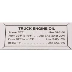 Jim Osborn Reproductions Glove Box Decal Engine Oil F-100 1955-1956