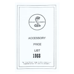 Decal New Retail Access Shelby Price List 1968 Mustang