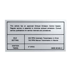 Decal Emission (Small Block) 2V At Manual Transmission Mustang 1968-1969